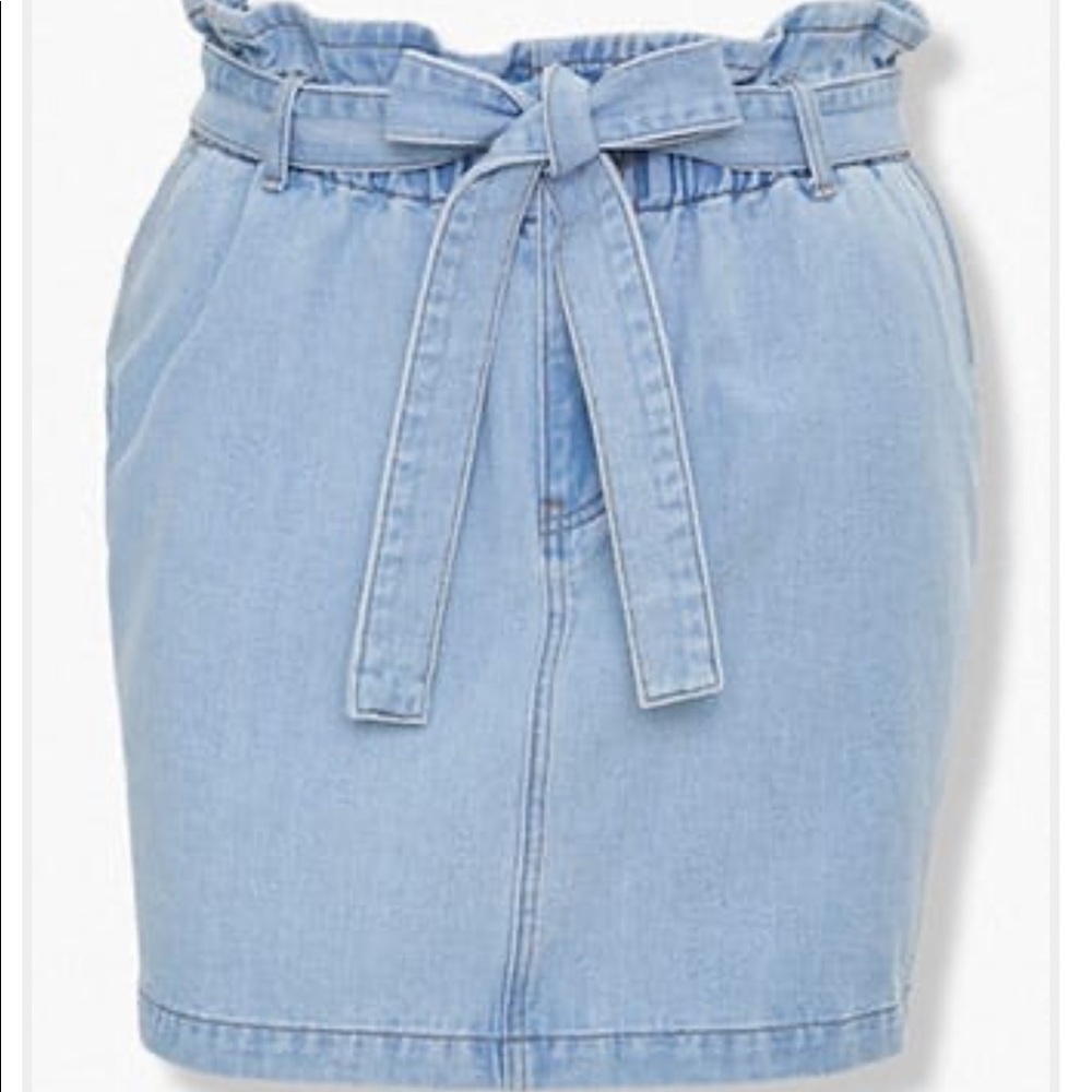 Forever21 Plus Size Paperbag Denim Skirt